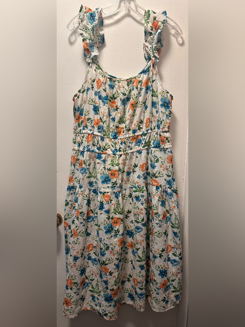 Peyton & Parker XL Cottagecore Floral Tiered Dress Boho Ruffle Strap Sundress